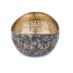 Decorative Cutwork Metal Votive - Black & Gold