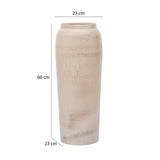 Tall Column Metal Floor Vase- Beige