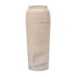 Tall Column Metal Floor Vase- Beige