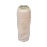 Tall Column Metal Floor Vase- Beige