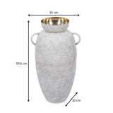 Urn Style Metal Floor Vase- White & Gold