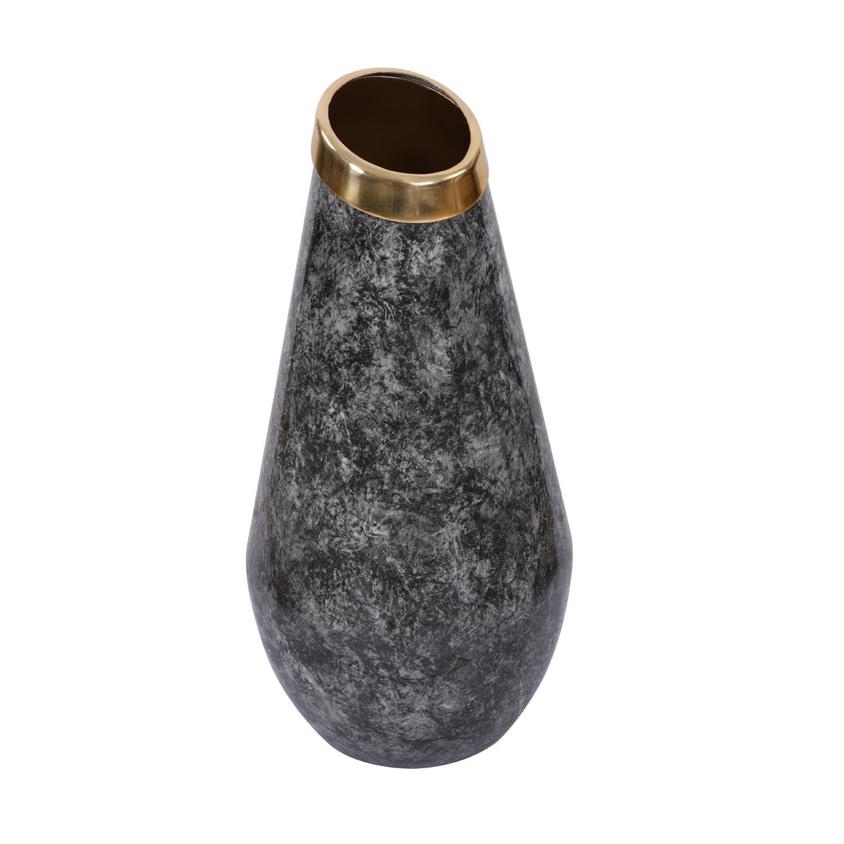 Bulb Shaped Metal Floor Vase- Black & Gold