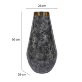 Bulb Shaped Metal Floor Vase- Black & Gold