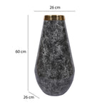 Bulb Shaped Metal Floor Vase- Black & Gold