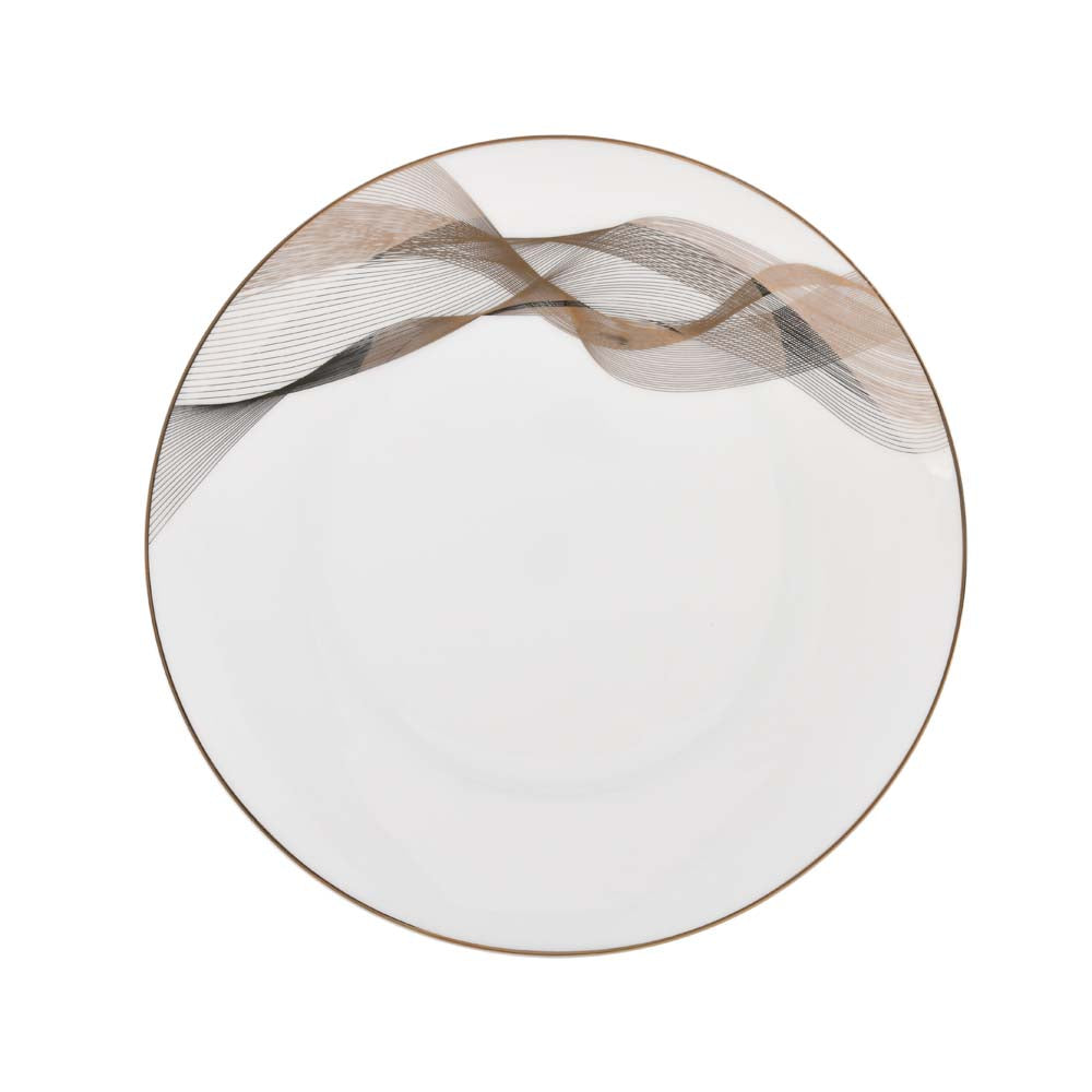 36 Pieces Swirl Porcelain Dinner Set- White and Gold
