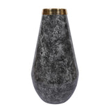 Bulb Shaped Metal Floor Vase- Black & Gold
