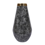 Bulb Shaped Metal Floor Vase- Black & Gold
