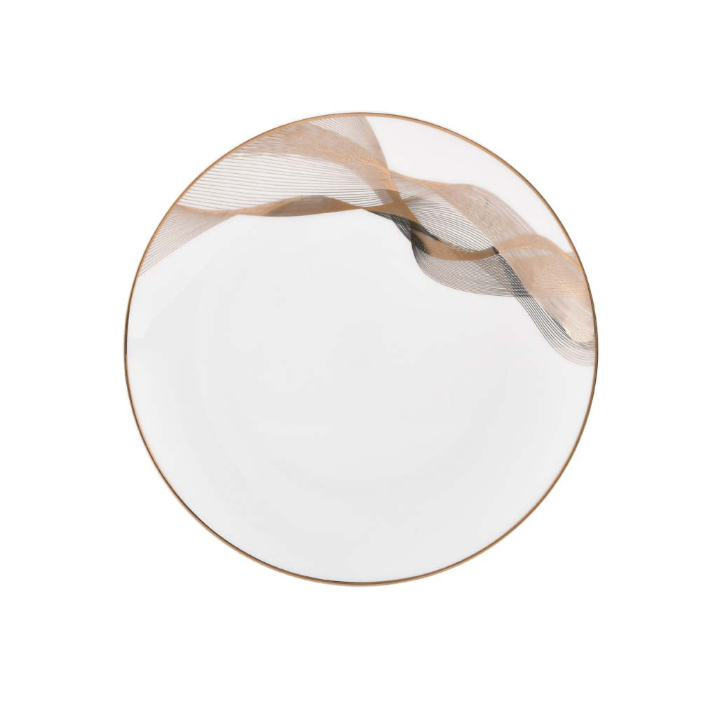 36 Pieces Swirl Porcelain Dinner Set- White and Gold