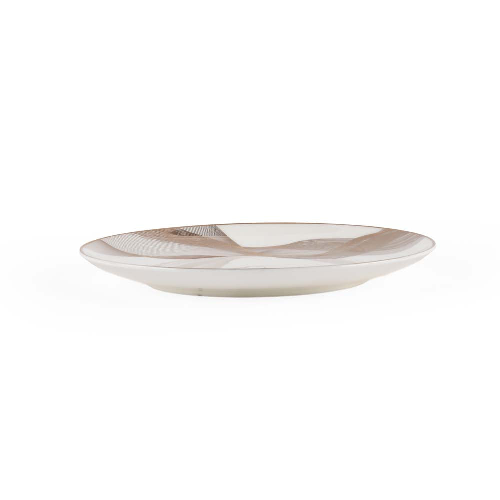 36 Pieces Swirl Porcelain Dinner Set- White and Gold