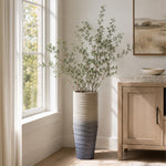 Tapered Metal Floor Vase- Grey