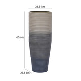 Tapered Metal Floor Vase- Grey
