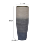 Tapered Metal Floor Vase- Grey