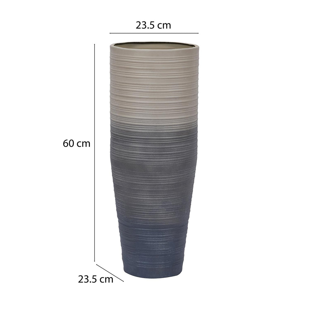 Tapered Metal Floor Vase- Grey