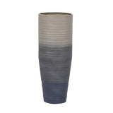 Tapered Metal Floor Vase- Grey