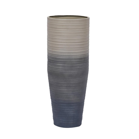 Tapered Metal Floor Vase- Grey