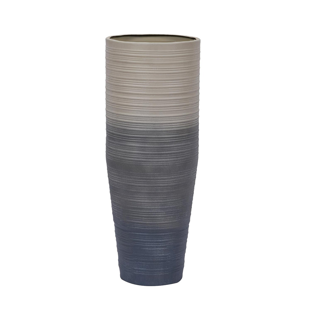 Tapered Metal Floor Vase- Grey