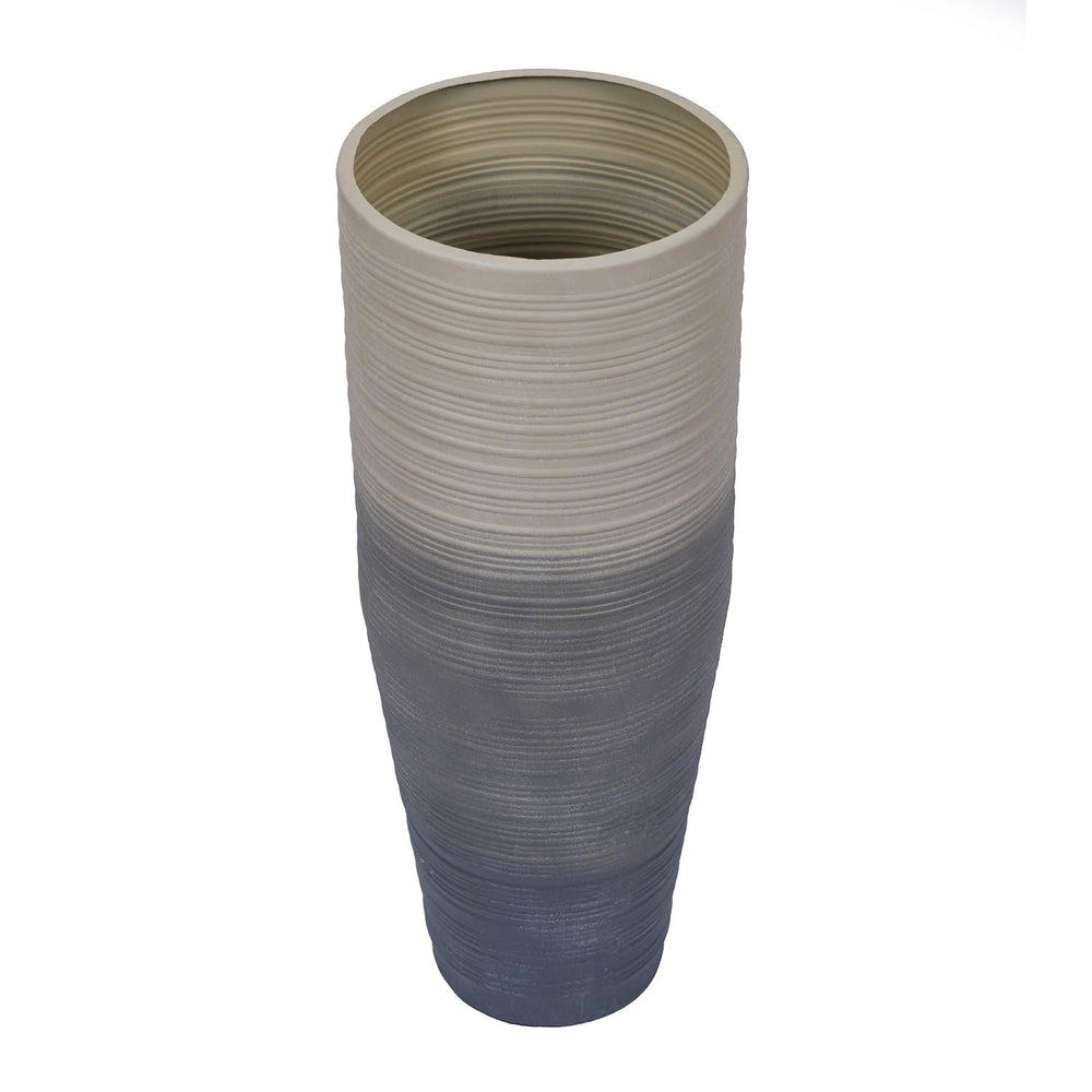 Tapered Metal Floor Vase- Grey