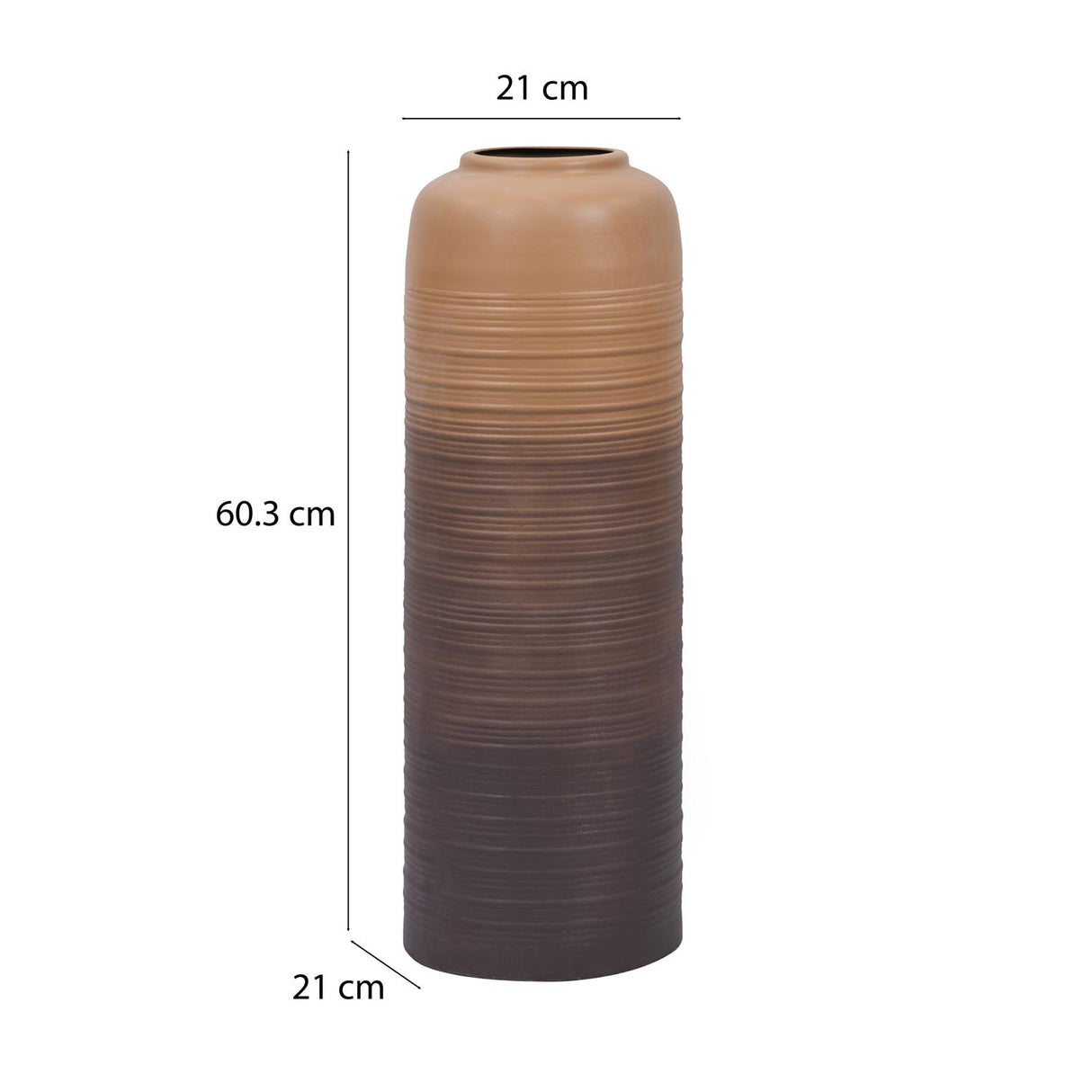 Desert Tower Metal Floor Vase- Brown