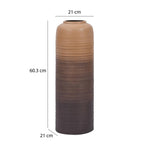 Desert Tower Metal Floor Vase- Brown