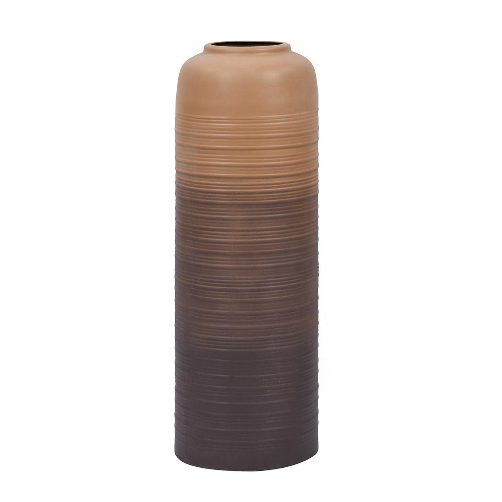 Desert Tower Metal Floor Vase- Brown