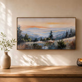 Sunset View Canvas Wall Painting- Multicolor
