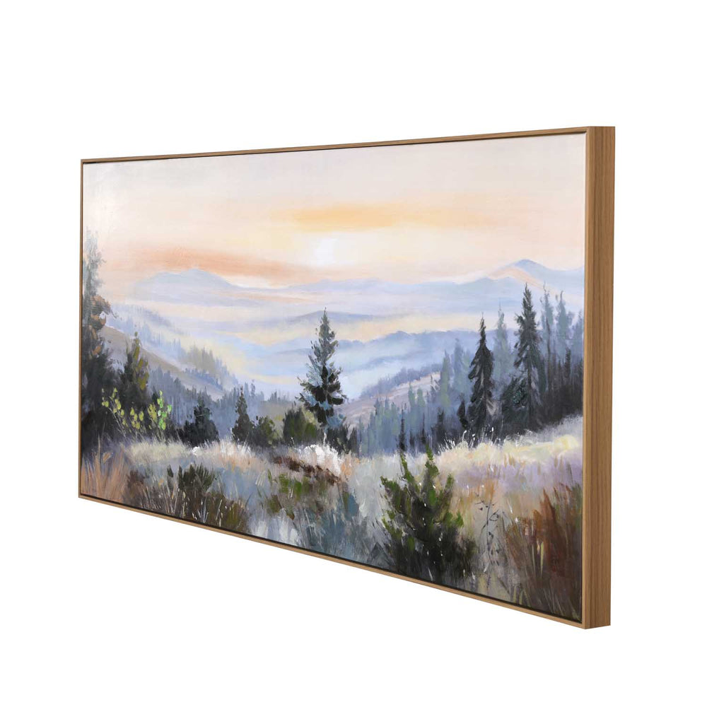 Sunset View Canvas Wall Painting- Multicolor
