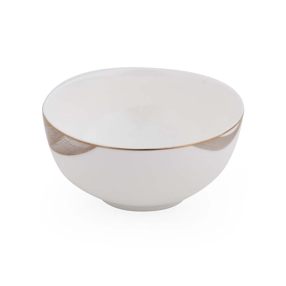 36 Pieces Swirl Porcelain Dinner Set- White and Gold
