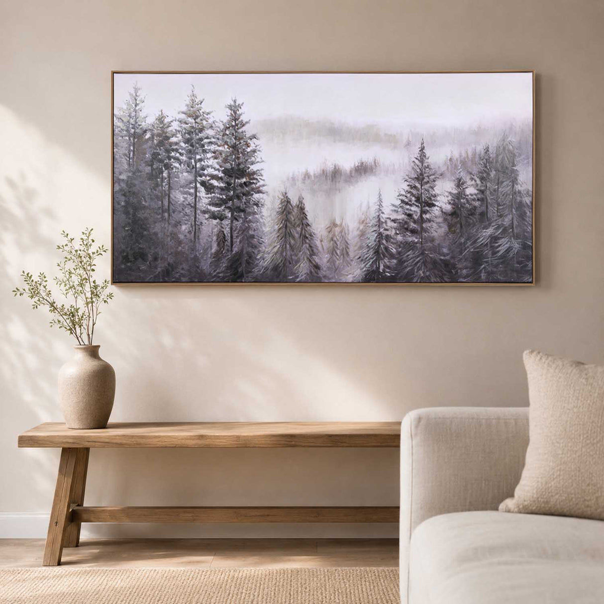 Winter Fog Canvas Wall Painting- Multicolor