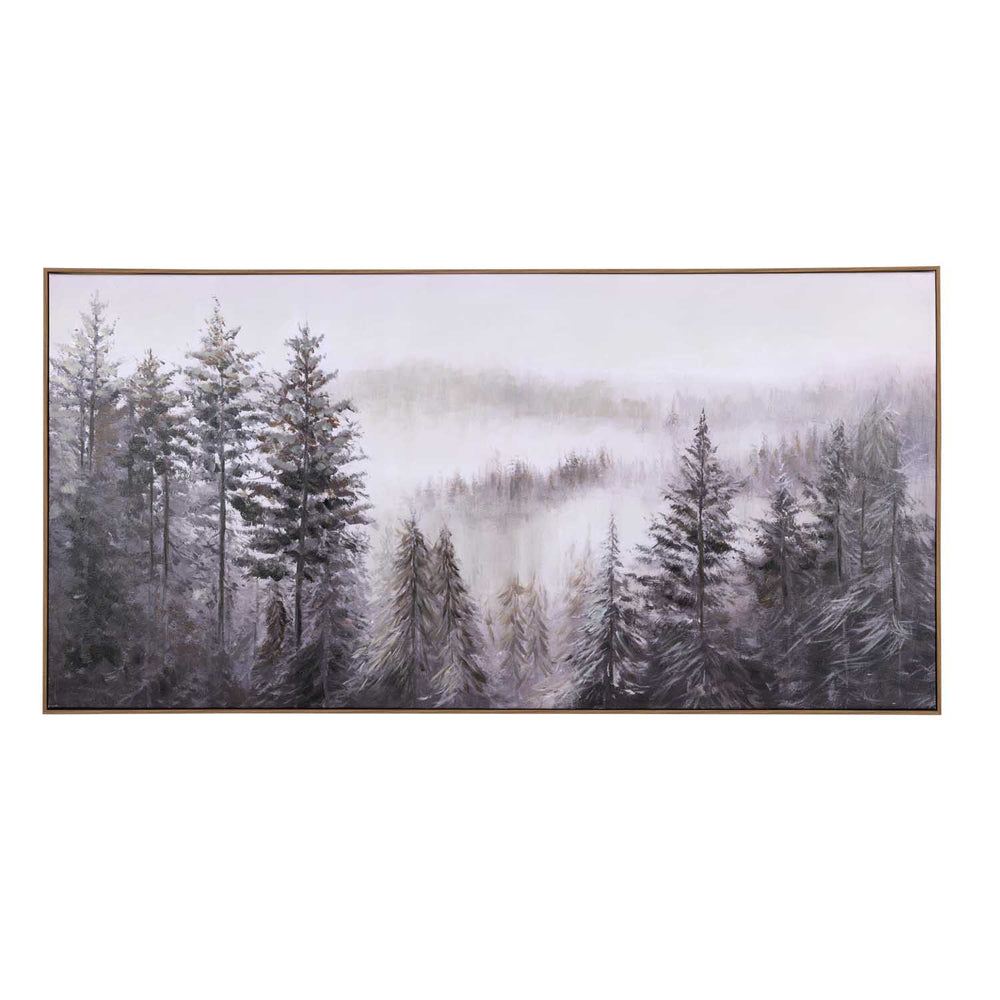 Winter Fog Canvas Wall Painting- Multicolor