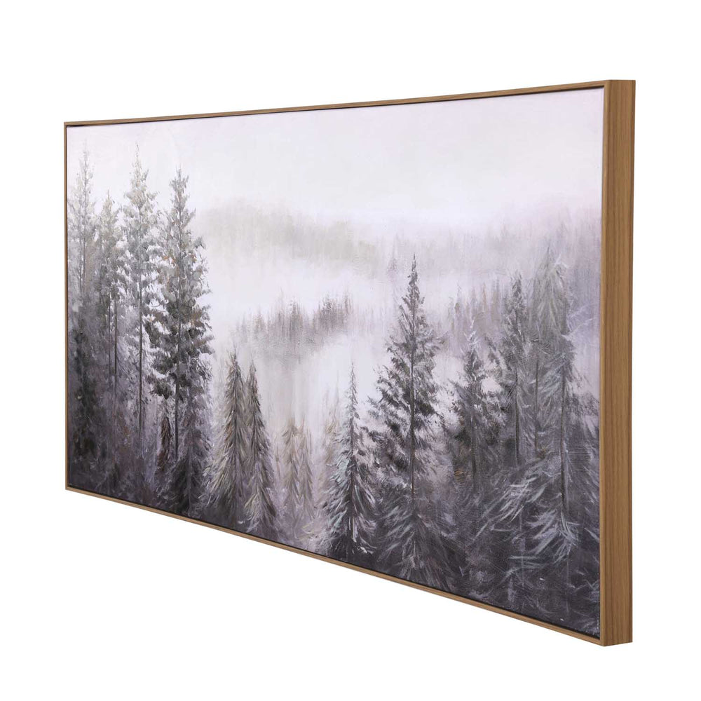 Winter Fog Canvas Wall Painting- Multicolor