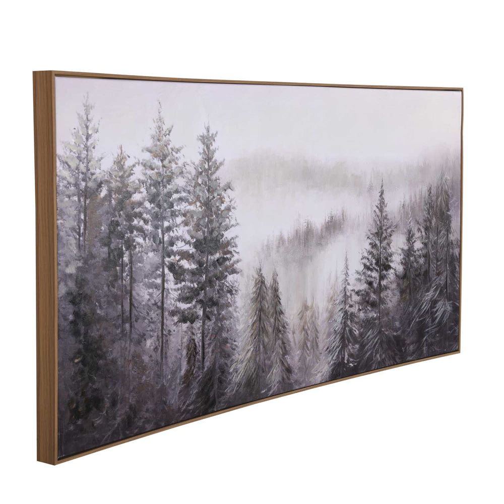 Winter Fog Canvas Wall Painting- Multicolor