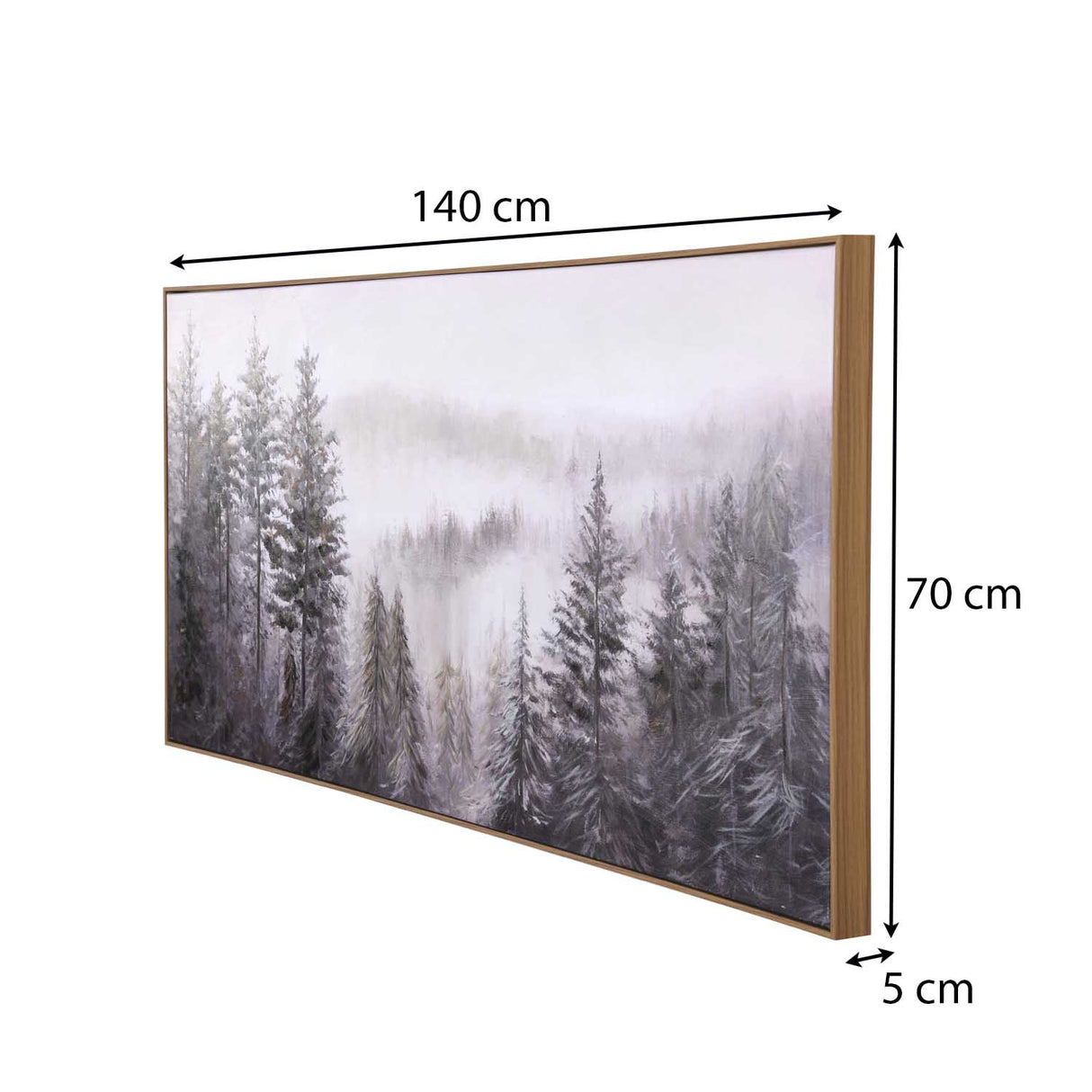 Winter Fog Canvas Wall Painting- Multicolor