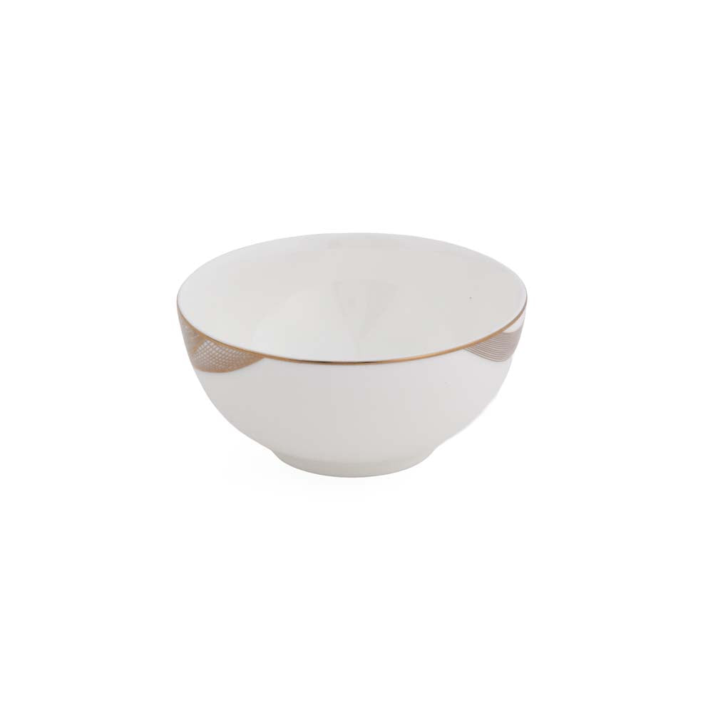 36 Pieces Swirl Porcelain Dinner Set- White and Gold