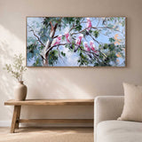 Birds On Tree Canvas Wall Painting- Multicolor