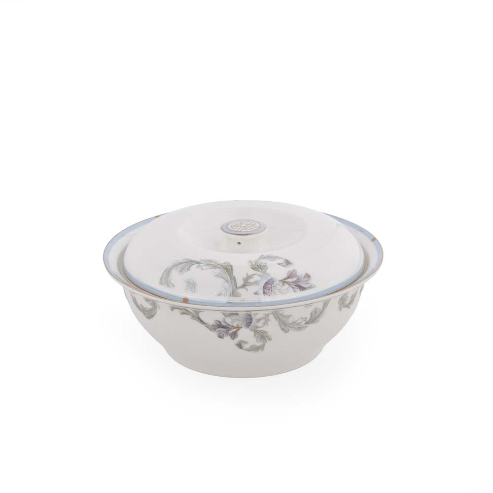 38 Pieces Leafora Porcelain Dinner Set- White and Blue