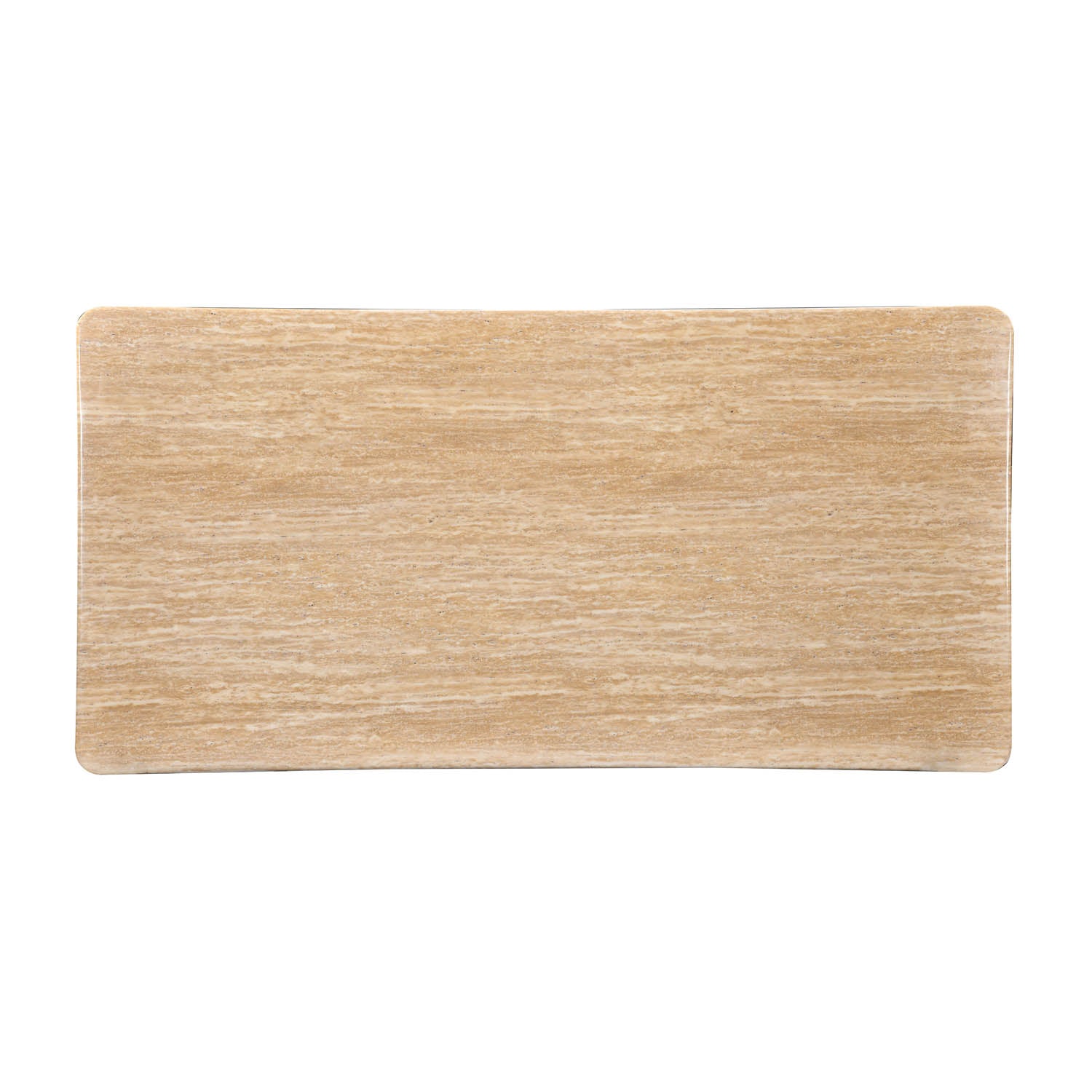 6 Seater Trava Marble Dining Set with Hexin Base and Ellipse Chairs- Travertine