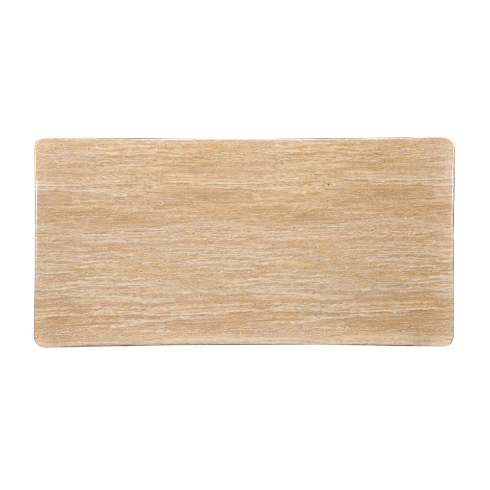 6 Seater Trava Marble Dining Set with Hexin Base and Nivo Chairs- Travertine