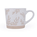 Leaf Design 400 ml Ceramic Coffee Mug- Beige