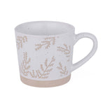 Leaf Design 400 ml Ceramic Coffee Mug- Beige