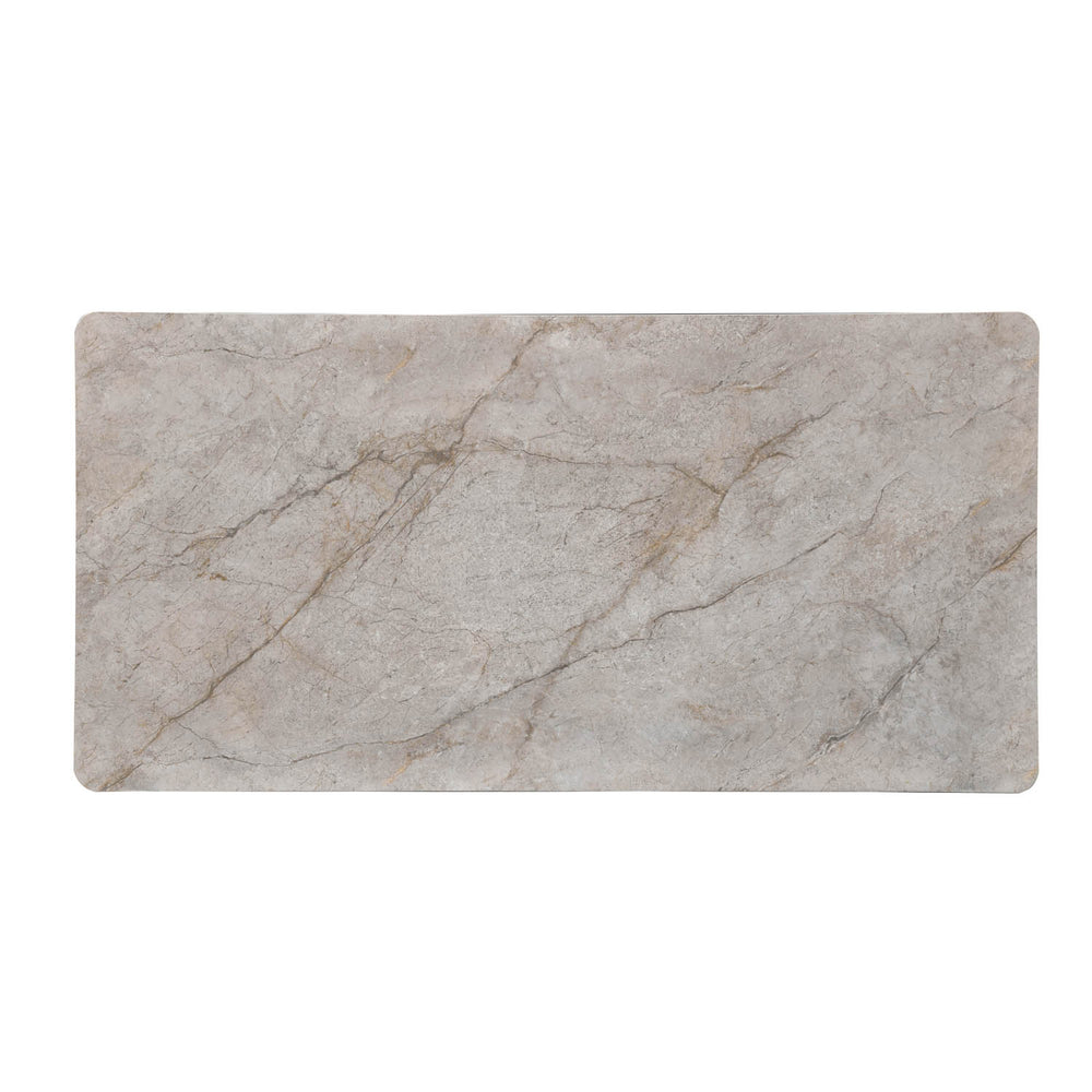 6 Seater Bevon Ceramic Dining Set with Quado Base and Linzy Chairs- Cloud Beige