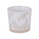 Leaf Design 400 ml Ceramic Coffee Mug- Beige
