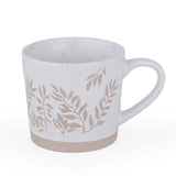 Leaf Design 400 ml Ceramic Coffee Mug- Beige
