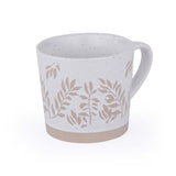 Leaf Design 400 ml Ceramic Coffee Mug- Beige