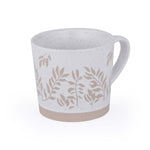 Leaf Design 400 ml Ceramic Coffee Mug- Beige
