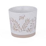 Leaf Design 400 ml Ceramic Coffee Mug- Beige