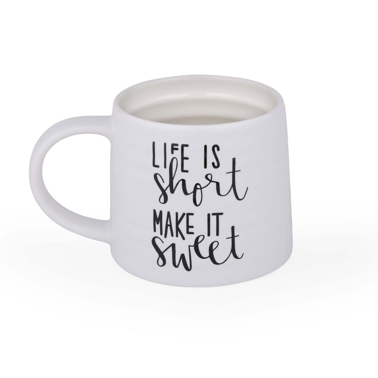 Life Is Short Make It Sweet Printed 420 ml Ceramic Coffee Mug- White