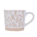 Leaf Design 400 ml Ceramic Coffee Mug- Beige