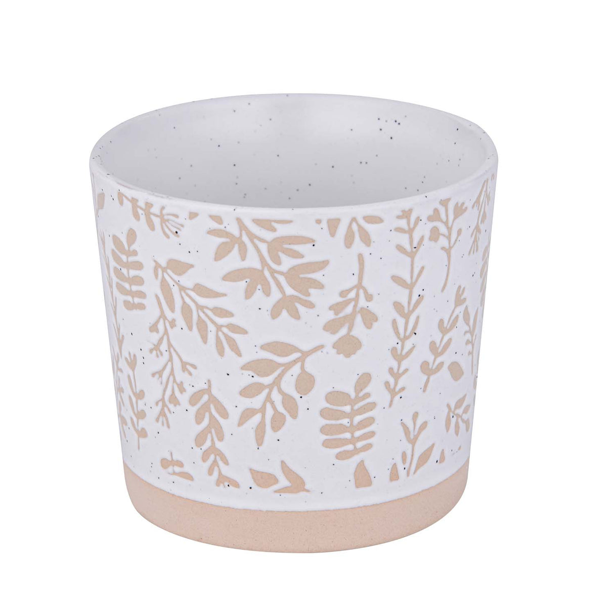 Leaf Design 400 ml Ceramic Coffee Mug- Beige