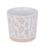 Leaf Design 400 ml Ceramic Coffee Mug- Beige