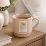Enjoy The Present Polaroid Printed 350 ml Ceramic Coffee Mug- Pink